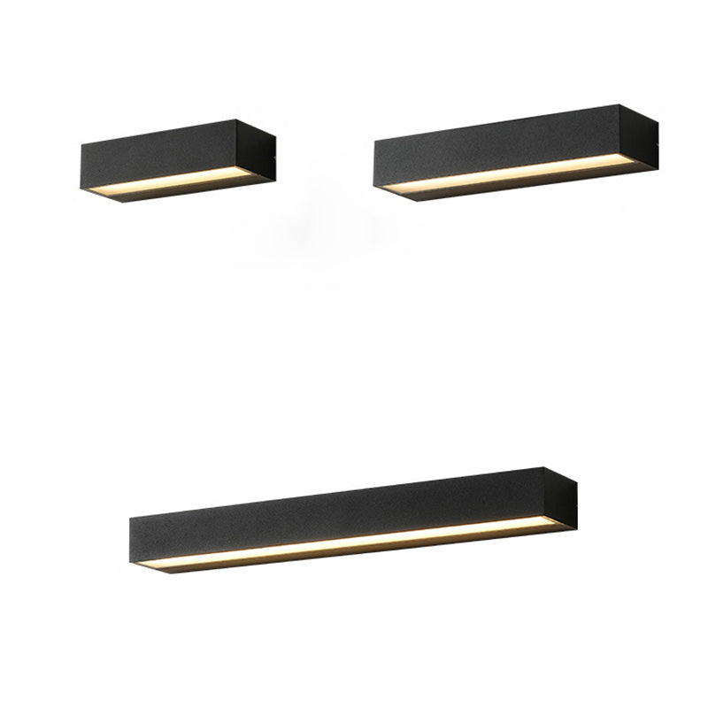 Modern Minimalist Rectangular Bar Waterproof Aluminum LED Wall Sconce Lamp For Garden