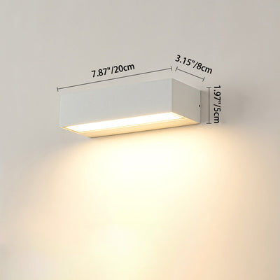 Modern Minimalist Rectangular Bar Waterproof Aluminum LED Wall Sconce Lamp For Garden