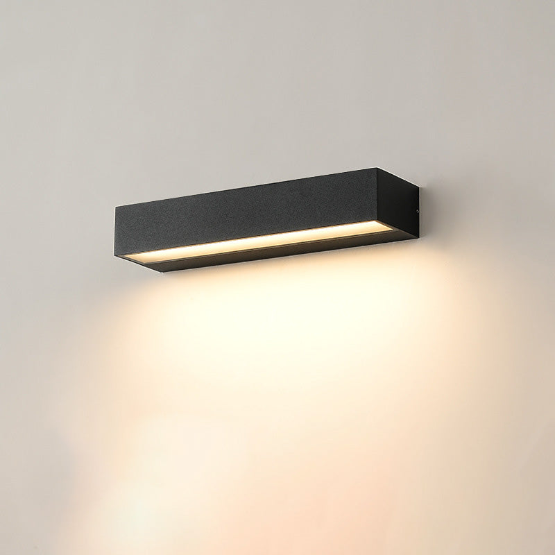 Modern Minimalist Rectangular Bar Waterproof Aluminum LED Wall Sconce Lamp For Garden