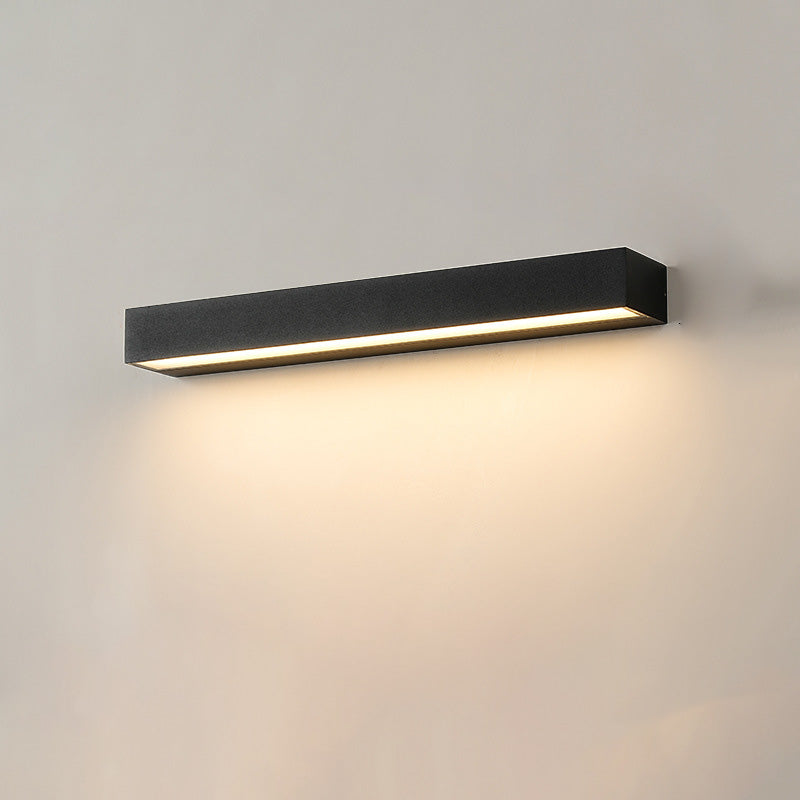 Modern Minimalist Rectangular Bar Waterproof Aluminum LED Wall Sconce Lamp For Garden