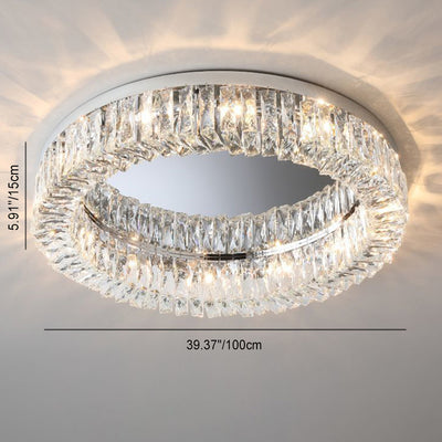 Modern Luxury Round Hollow Out Crystal Stainless Steel 6/8/12/16 Light Flush Mount Ceiling Light For Bedroom