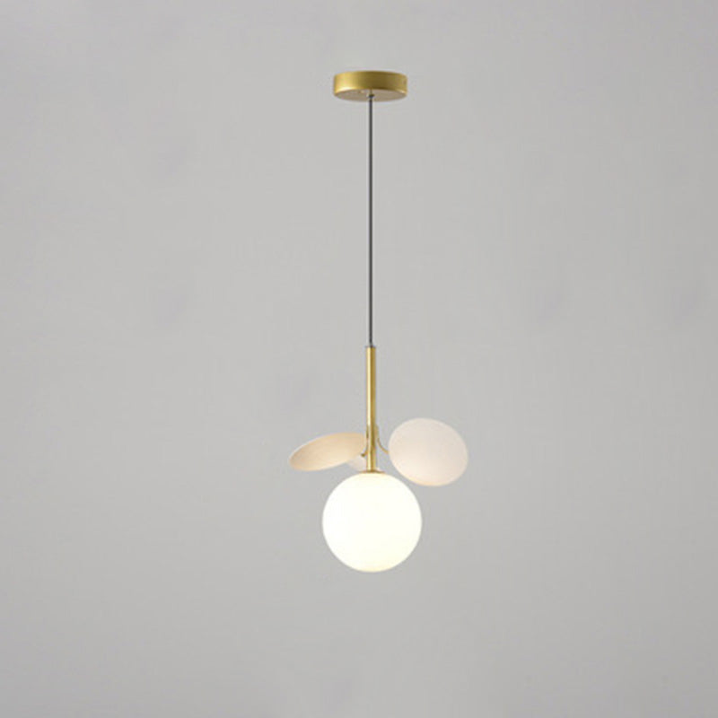 Contemporary Scandinavian Macaron Ball Round Glazed Iron 1/2 Light Pendant Light For Living Room