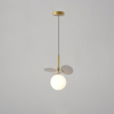 Contemporary Scandinavian Macaron Ball Round Glazed Iron 1/2 Light Pendant Light For Living Room