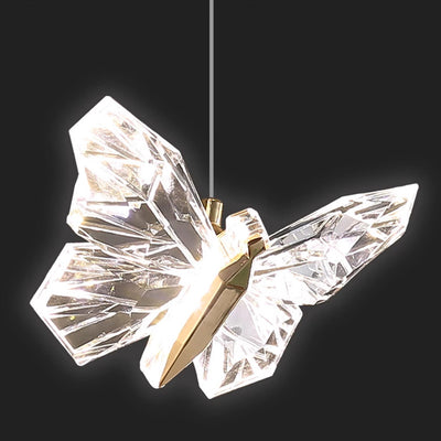 Contemporary Creative Butterfly Acrylic Zinc LED Pendant Light For Living Room