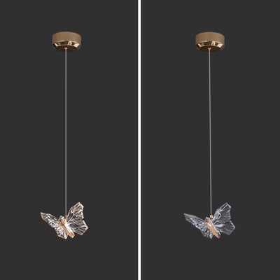 Contemporary Creative Butterfly Acrylic Zinc LED Pendant Light For Living Room