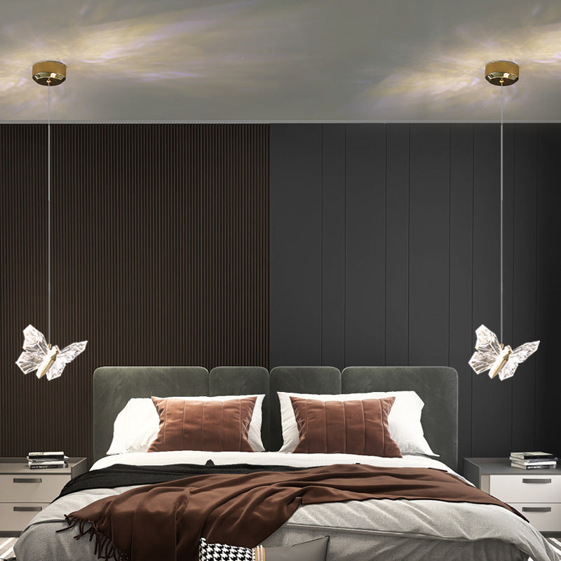 Contemporary Creative Butterfly Acrylic Zinc LED Pendant Light For Living Room