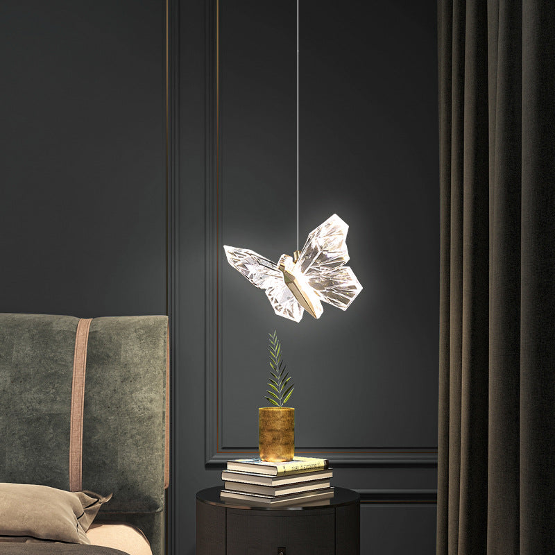 Contemporary Creative Butterfly Acrylic Zinc LED Pendant Light For Living Room