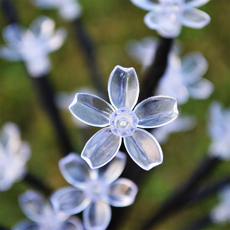 Modern Art Deco Cherry Blossom Lotus Plastic LED Outdoor Ground Plug Light For Garden