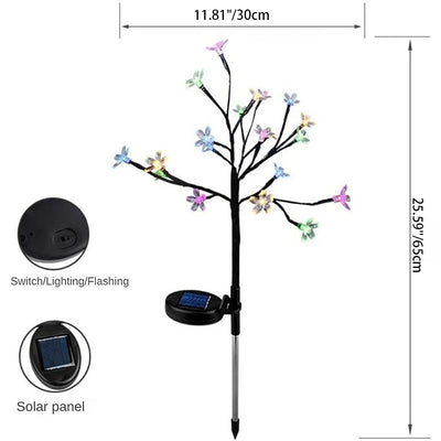 Modern Art Deco Cherry Blossom Lotus Plastic LED Outdoor Ground Plug Light For Garden