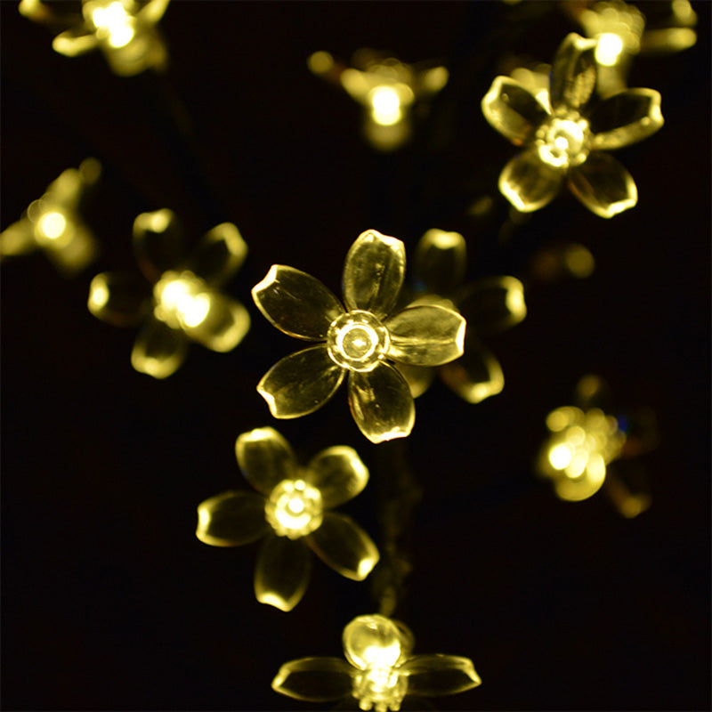 Modern Art Deco Cherry Blossom Lotus Plastic LED Outdoor Ground Plug Light For Garden