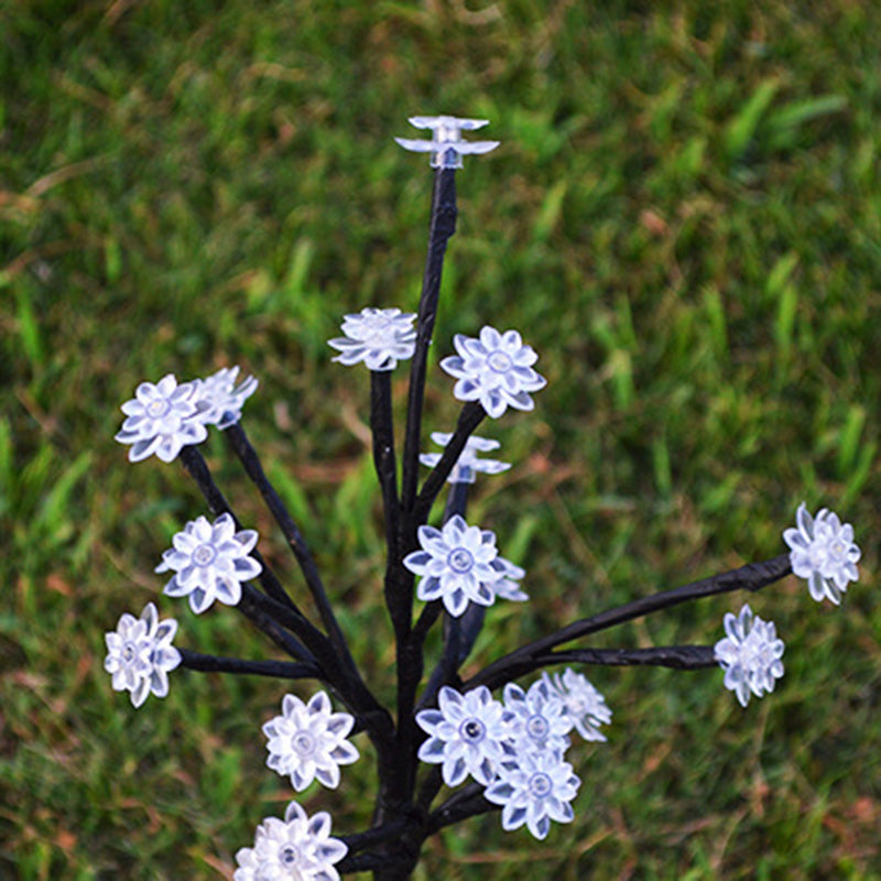 Modern Art Deco Cherry Blossom Lotus Plastic LED Outdoor Ground Plug Light For Garden