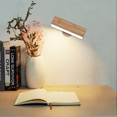 Modern Minimalist Rectangle Wood LED Wall Sconce Lamp For Living Room