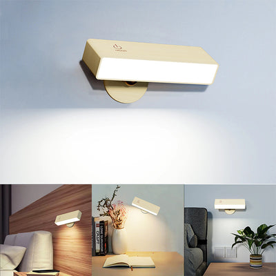 Modern Minimalist Rectangle Wood LED Wall Sconce Lamp For Living Room