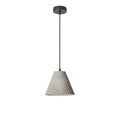 Contemporary Scandinavian Conical Hollow Hole Cement 1-Light Pendant Light For Living Room