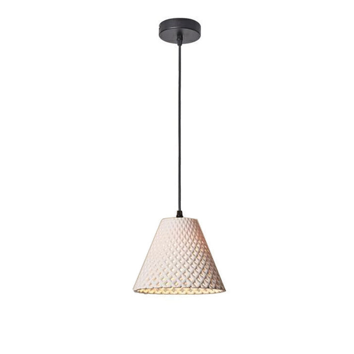 Contemporary Scandinavian Conical Hollow Hole Cement 1-Light Pendant Light For Living Room