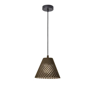 Contemporary Scandinavian Conical Hollow Hole Cement 1-Light Pendant Light For Living Room