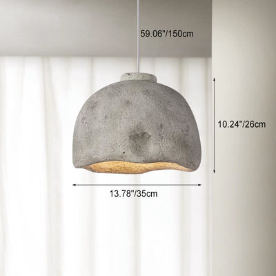 Traditional Japanese Round Cup High Density Polystyrene 1-Light Pendant Light For Living Room