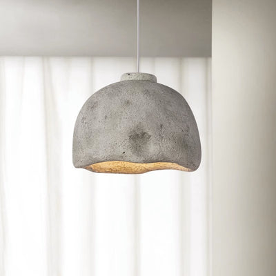 Traditional Japanese Round Cup High Density Polystyrene 1-Light Pendant Light For Living Room