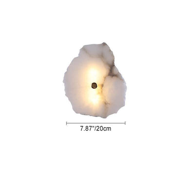 Contemporary Creative Irregular Circle Hardware Marble LED Wall Sconce Lamp For Living Room