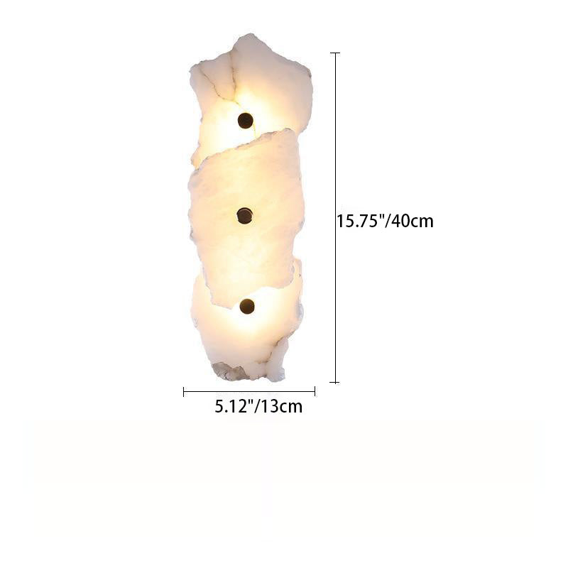 Contemporary Creative Irregular Circle Hardware Marble LED Wall Sconce Lamp For Living Room