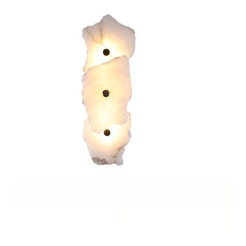 Contemporary Creative Irregular Circle Hardware Marble LED Wall Sconce Lamp For Living Room