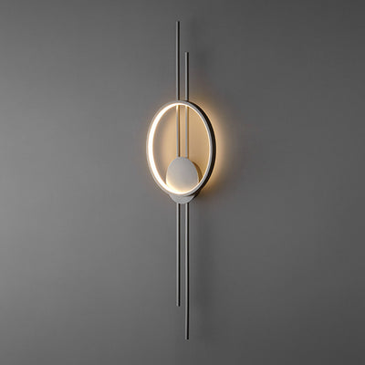 Contemporary Scandinavian Round Line Silicone Copper LED Wall Sconce Lamp For Bedroom