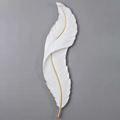 Contemporary Creative Feather Shape Resin Silicone LED Wall Sconce Lamp For Bedroom