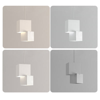 Modern Minimalist Square Box Iron LED Pendant Light For Living Room