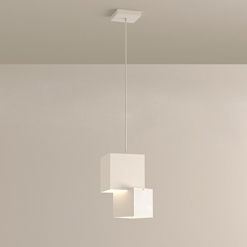 Modern Minimalist Square Box Iron LED Pendant Light For Living Room