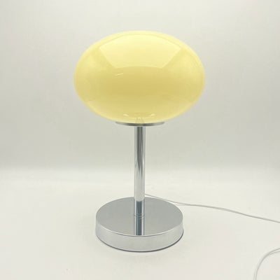 Modern Minimalist Flat Orb Glass Iron 1-Light Table Lamp For Living Room