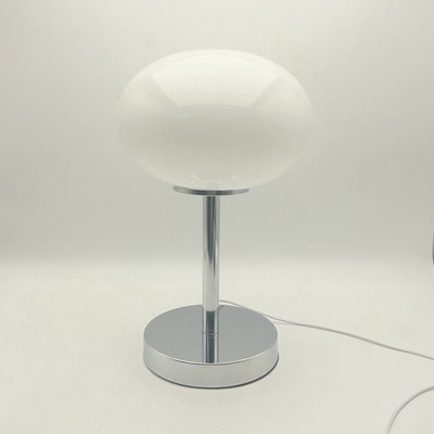 Modern Minimalist Flat Orb Glass Iron 1-Light Table Lamp For Living Room