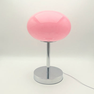 Modern Minimalist Flat Orb Glass Iron 1-Light Table Lamp For Living Room