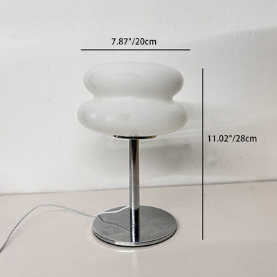 Contemporary Creative Round Hamburger Glass Iron 1-Light Table Lamp For Living Room