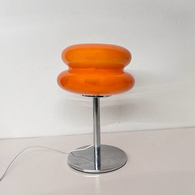 Contemporary Creative Round Hamburger Glass Iron 1-Light Table Lamp For Living Room