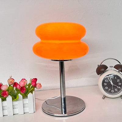 Contemporary Creative Round Hamburger Glass Iron 1-Light Table Lamp For Living Room