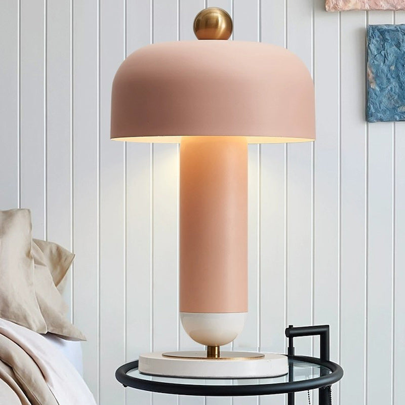 Modern Minimalist Round Cylinder Iron 1-Light Table Lamp For Bedroom