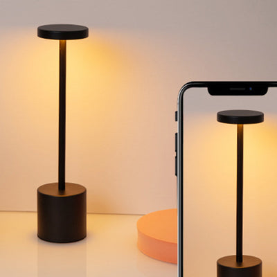 Modern Minimalist Round Cylinder Metal LED Table Lamp For Living Room