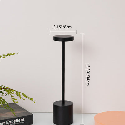 Modern Minimalist Round Cylinder Metal LED Table Lamp For Living Room