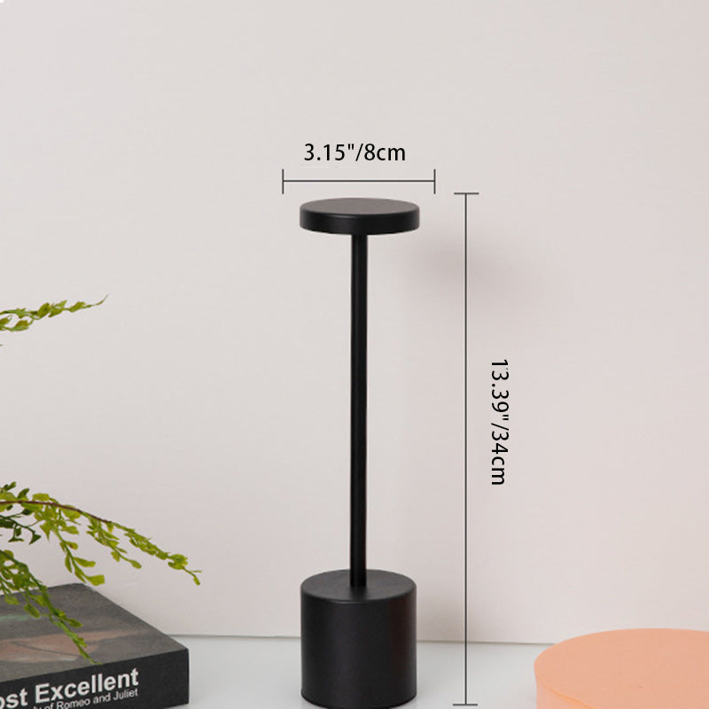 Modern Minimalist Round Cylinder Metal LED Table Lamp For Living Room