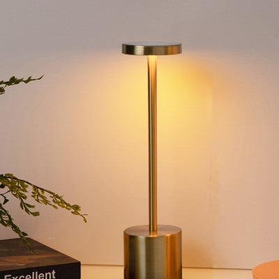 Modern Minimalist Round Cylinder Metal LED Table Lamp For Living Room