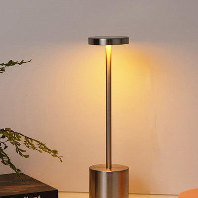 Modern Minimalist Round Cylinder Metal LED Table Lamp For Living Room