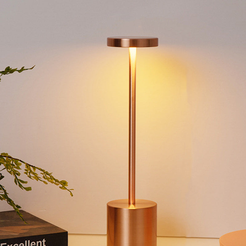 Modern Minimalist Round Cylinder Metal LED Table Lamp For Living Room