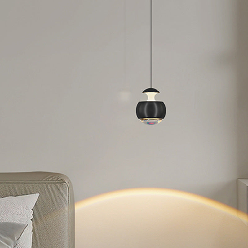 Moderne minimalistische hebbare Kugel Acryl Eisen LED Pendelleuchte für Wohnzimmer 