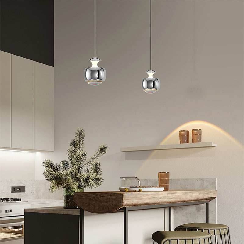 Moderne minimalistische hebbare Kugel Acryl Eisen LED Pendelleuchte für Wohnzimmer 