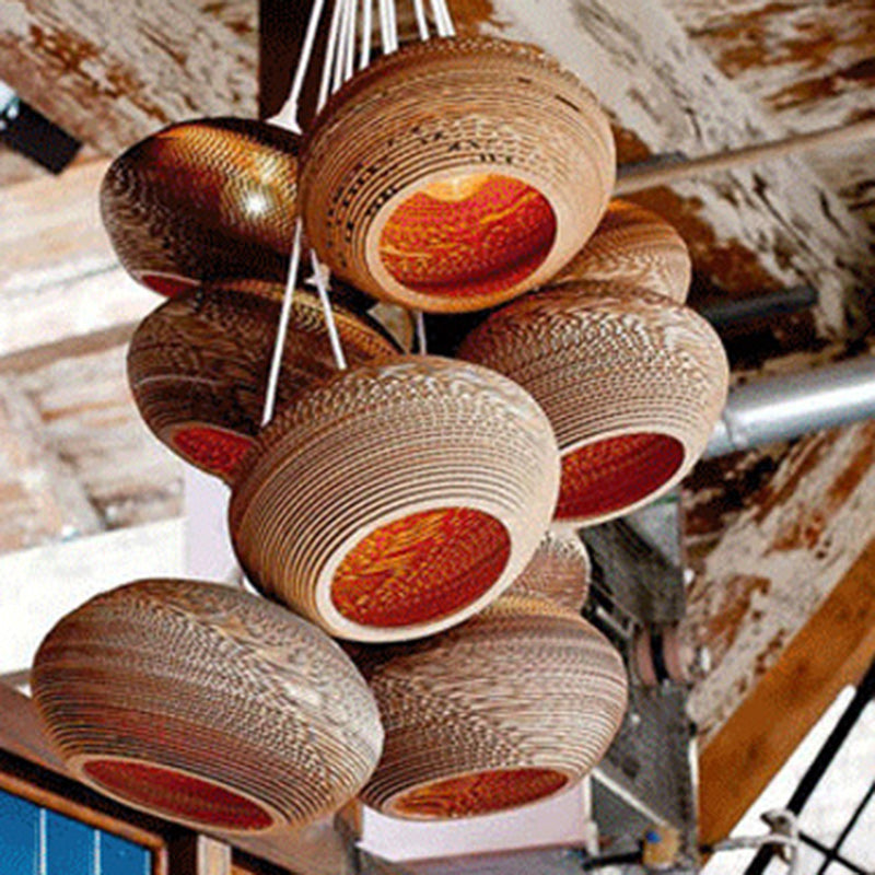 Lustre suspendu à 1 lumière en papier ondulé à large cloche et parapluie carré japonais traditionnel pour chambre 