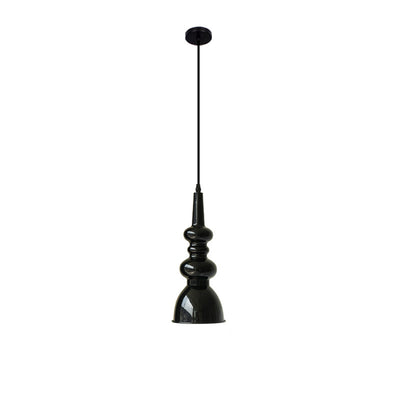 Traditional French Gourd Round Iron 1-Light Pendant Light For Living Room