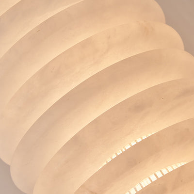 Contemporary Scandinavian Round Hollow Acrylic Mica Copper LED Pendant Light For Bedroom