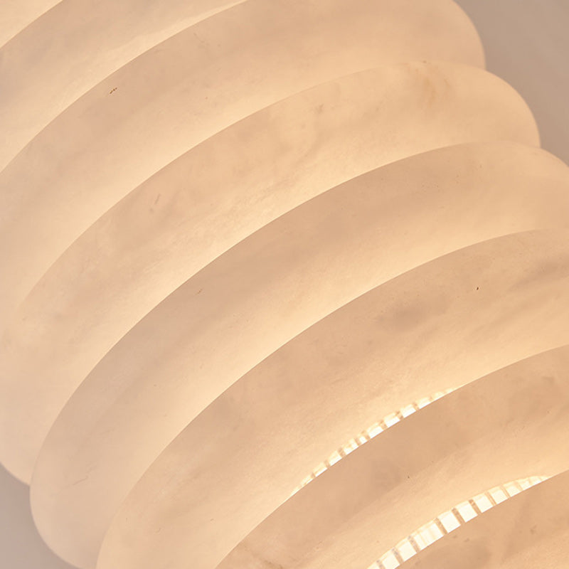 Contemporary Scandinavian Round Hollow Acrylic Mica Copper LED Pendant Light For Bedroom