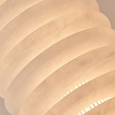 Contemporary Scandinavian Round Hollow Acrylic Mica Copper LED Pendant Light For Bedroom