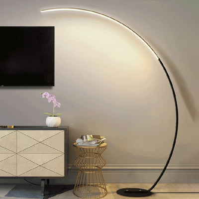 Modern Minimalist Curved Line Aluminum LED Standing Floor Lamp For Living Room